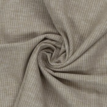 Leinen- Baumwoll Mischgewebe "Paul" schlamm meliert gestreift